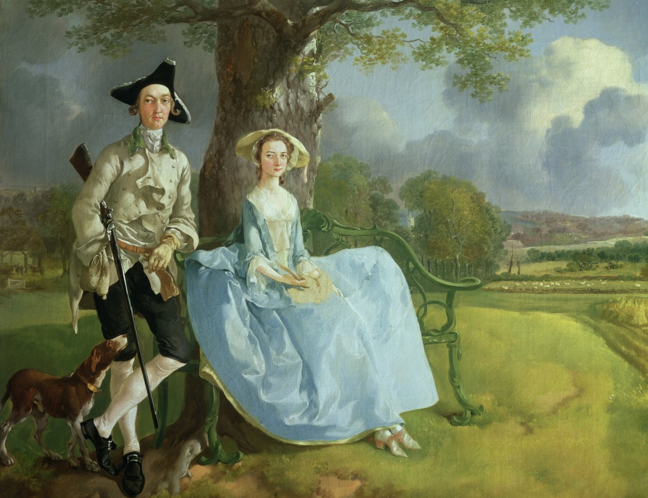 Bay ve Bayan Andrews, c.1748-9, tuval üzerine yağlı boya, 467 detayı by Thomas Gainsborough