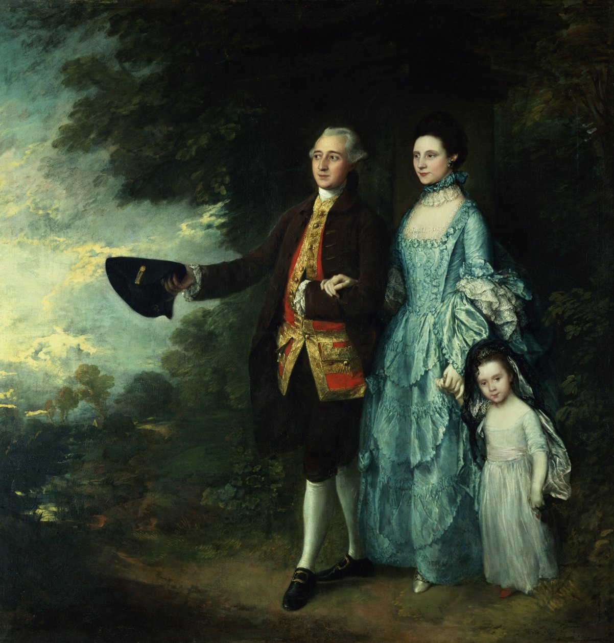 Bay ve Bayan George Byam ve en büyük kızları Selina, c.1764 by Thomas Gainsborough