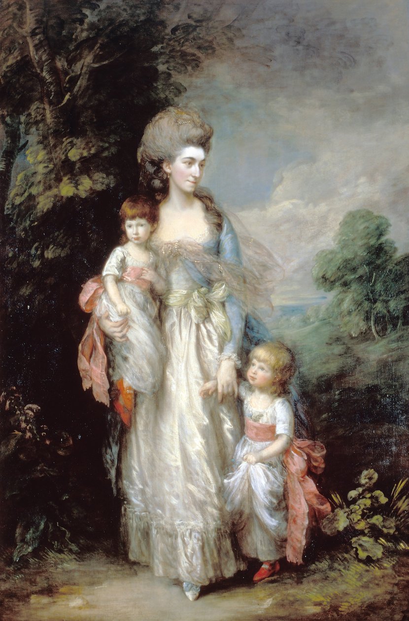 Bayan Elizabeth Moody, oğulları Samuel ve Thomas ile birlikte by Thomas Gainsborough