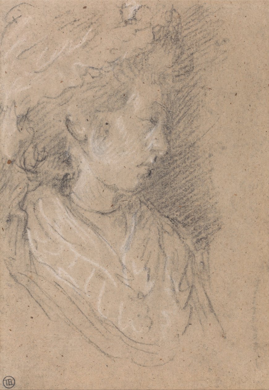 Mafya Şapkasındaki Bir Kadının İncelenmesi by Thomas Gainsborough