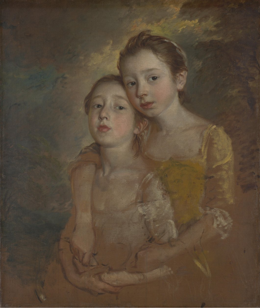 Bir Kedi ile Ressamın Kızları by Thomas Gainsborough