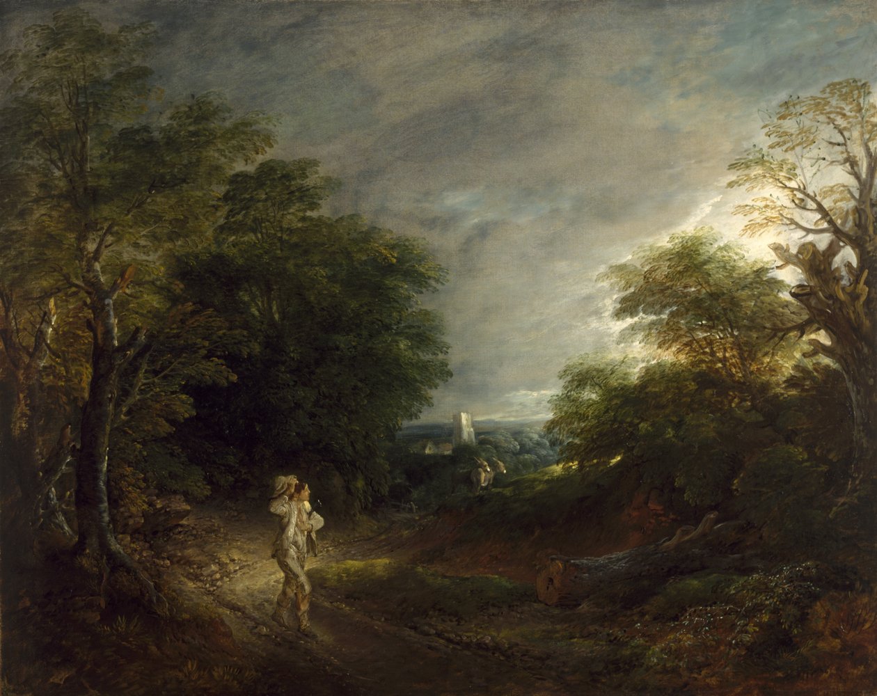 Bir Oduncu ile Ormanlık Manzara, c.1762-63 by Thomas Gainsborough