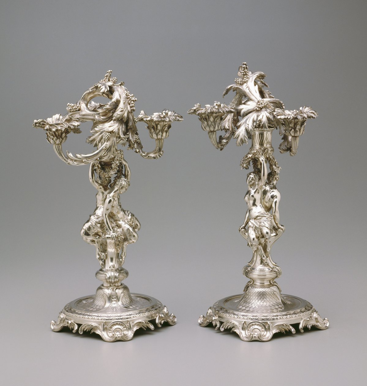 Şamdan çifti, c.1732 (gümüş) by Francois Thomas Germain