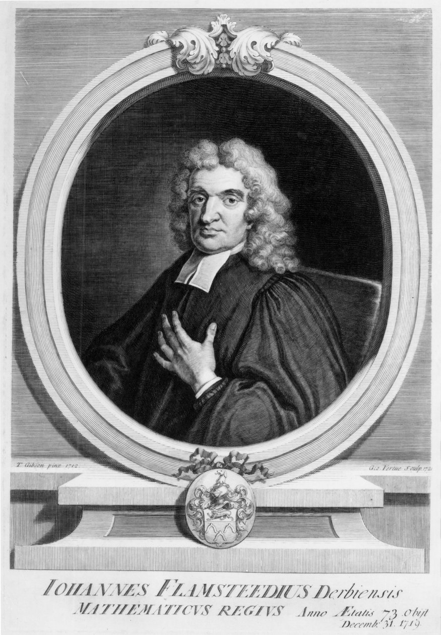 Sir John Flamsteed, George Vertue tarafından kazınmış, 1719 by Thomas Gibson