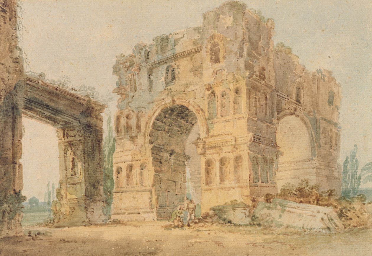 Janus Kemeri, c.1798-99 (dokulu kağıt üzerine kurşun kalem üzerinde wc) by Thomas Girtin