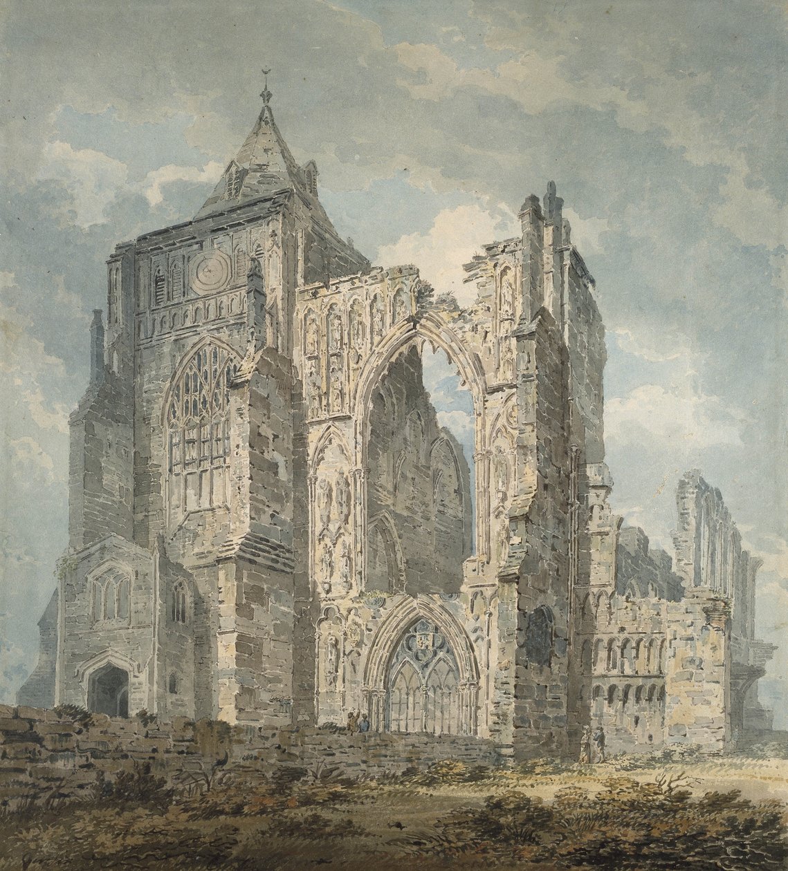 Crowland Abbey, Lincolnshire, 1793-94 (kağıt üzerinde kurşun kalem üzerinde wc) by Thomas Girtin