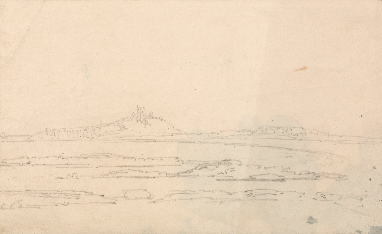 Uzaktan Dunstanburgh Kalesi by Thomas Girtin