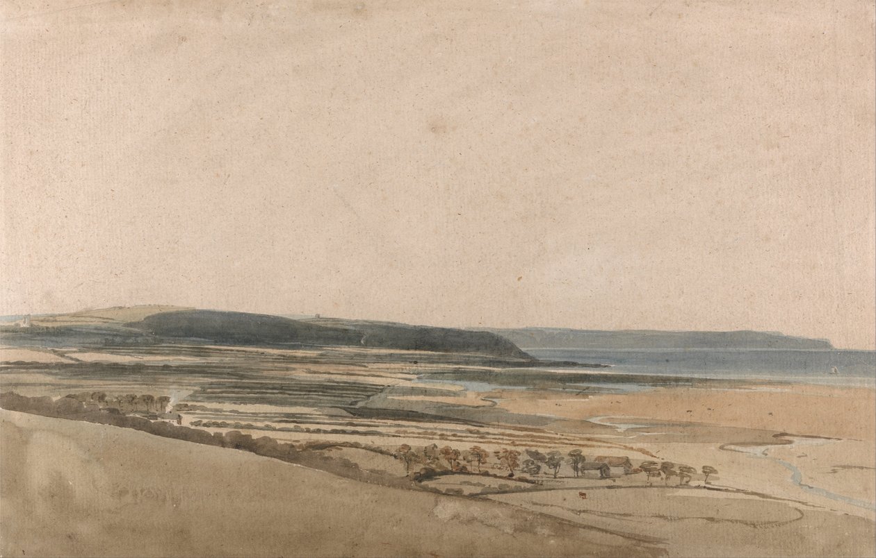 Devon, Taw Nehri üzerindeki Haliç by Thomas Girtin