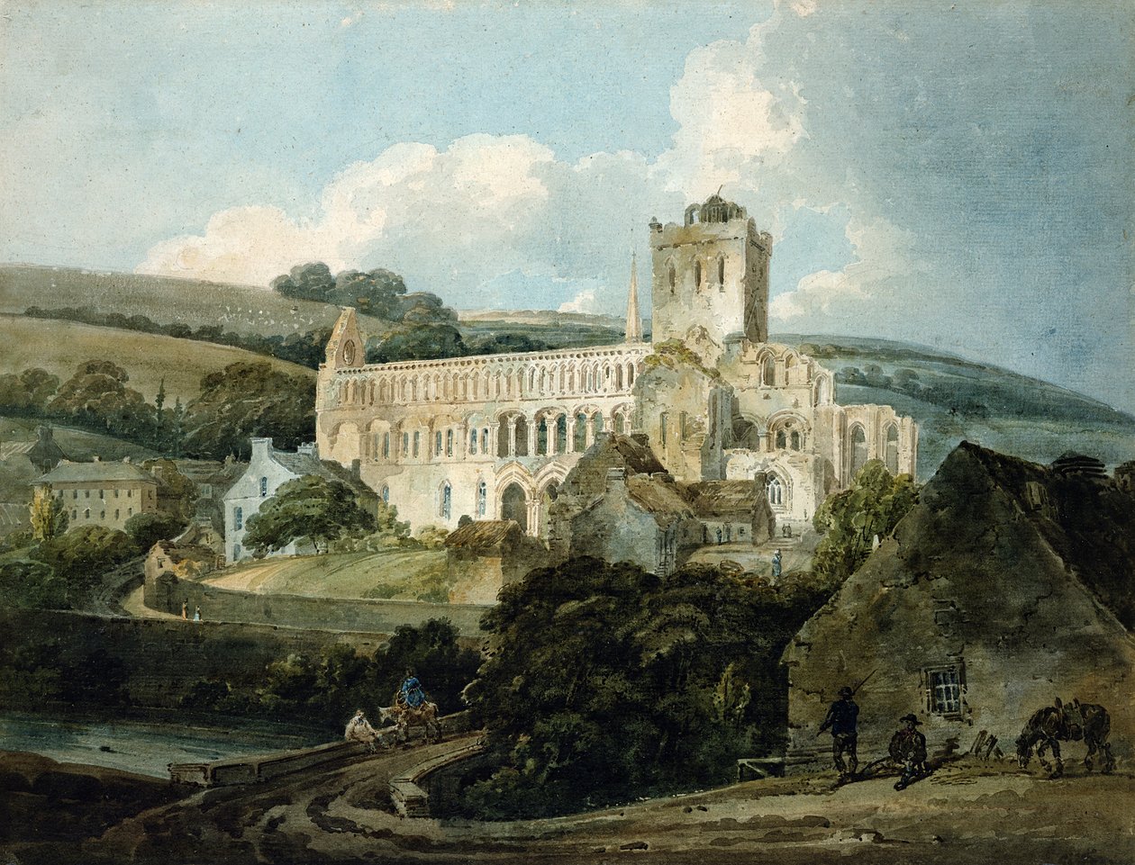 Güneydoğudan Jedburgh Manastırı by Thomas Girtin