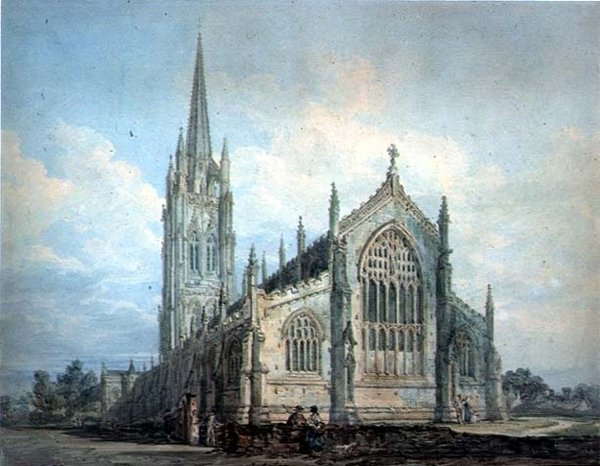 Louth Kilisesi, Lincs (kağıt üzerine sulu boya) by Thomas Girtin