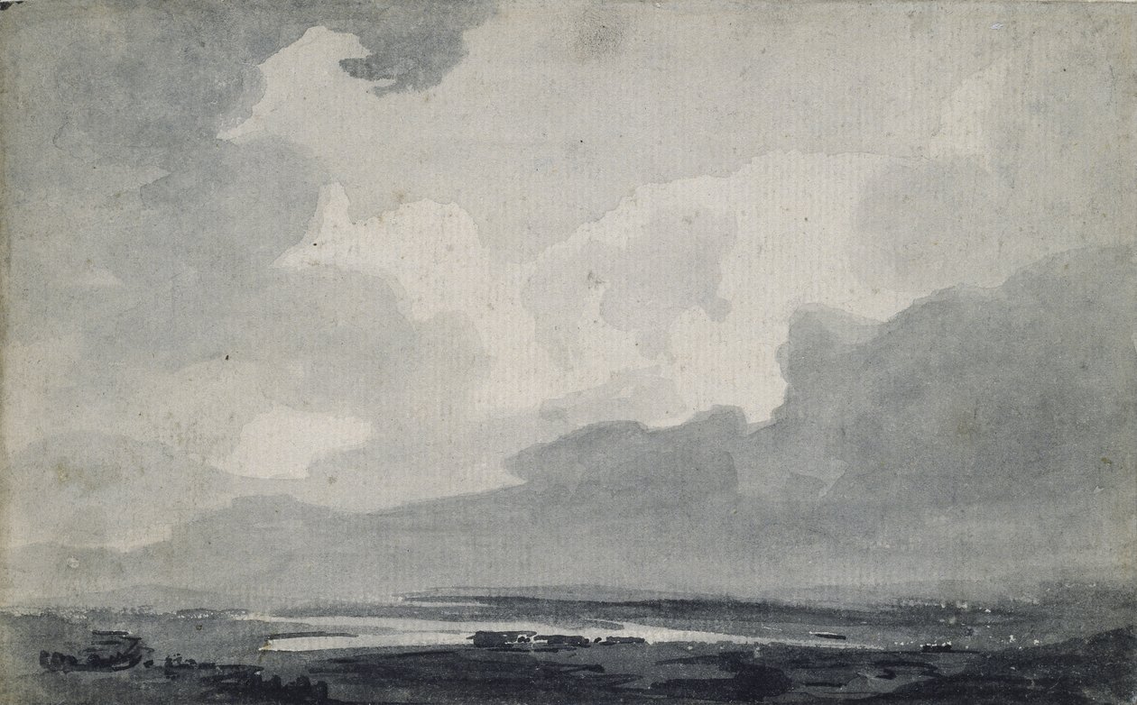 Moorland View, c.1800 (kağıt üzerinde gri lekeler) by Thomas Girtin