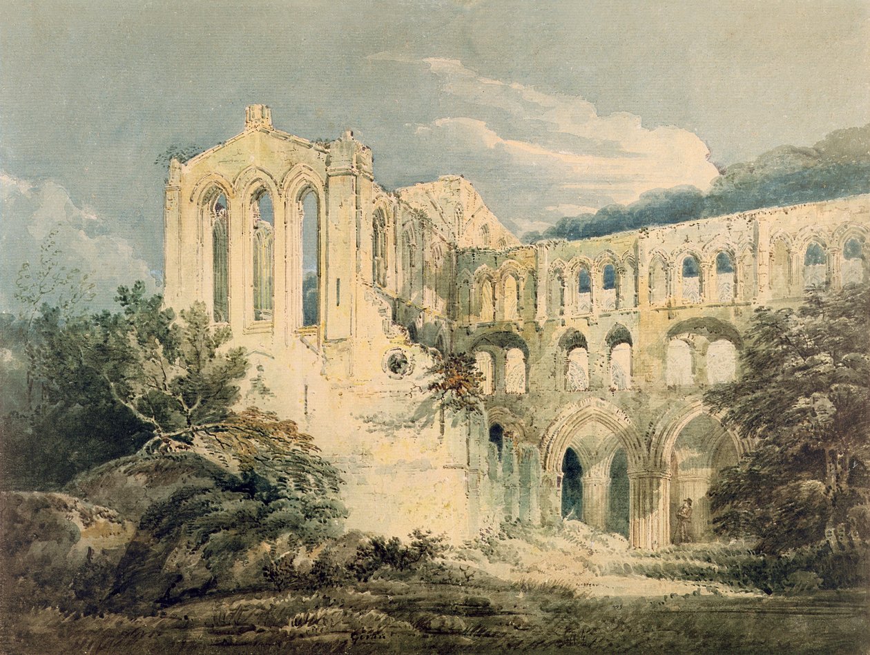 Rievaulx Manastırı, Yorkshire, 1798 by Thomas Girtin