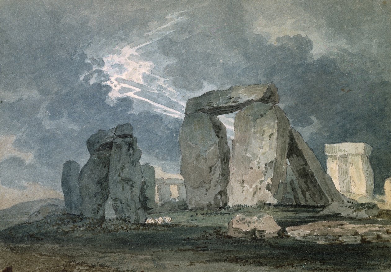 Fırtına Sırasında Stonehenge, c.1794 (grafitteki göstergelerin üzerine sulu boya, kamış kalemle dokunuldu) by Thomas Girtin