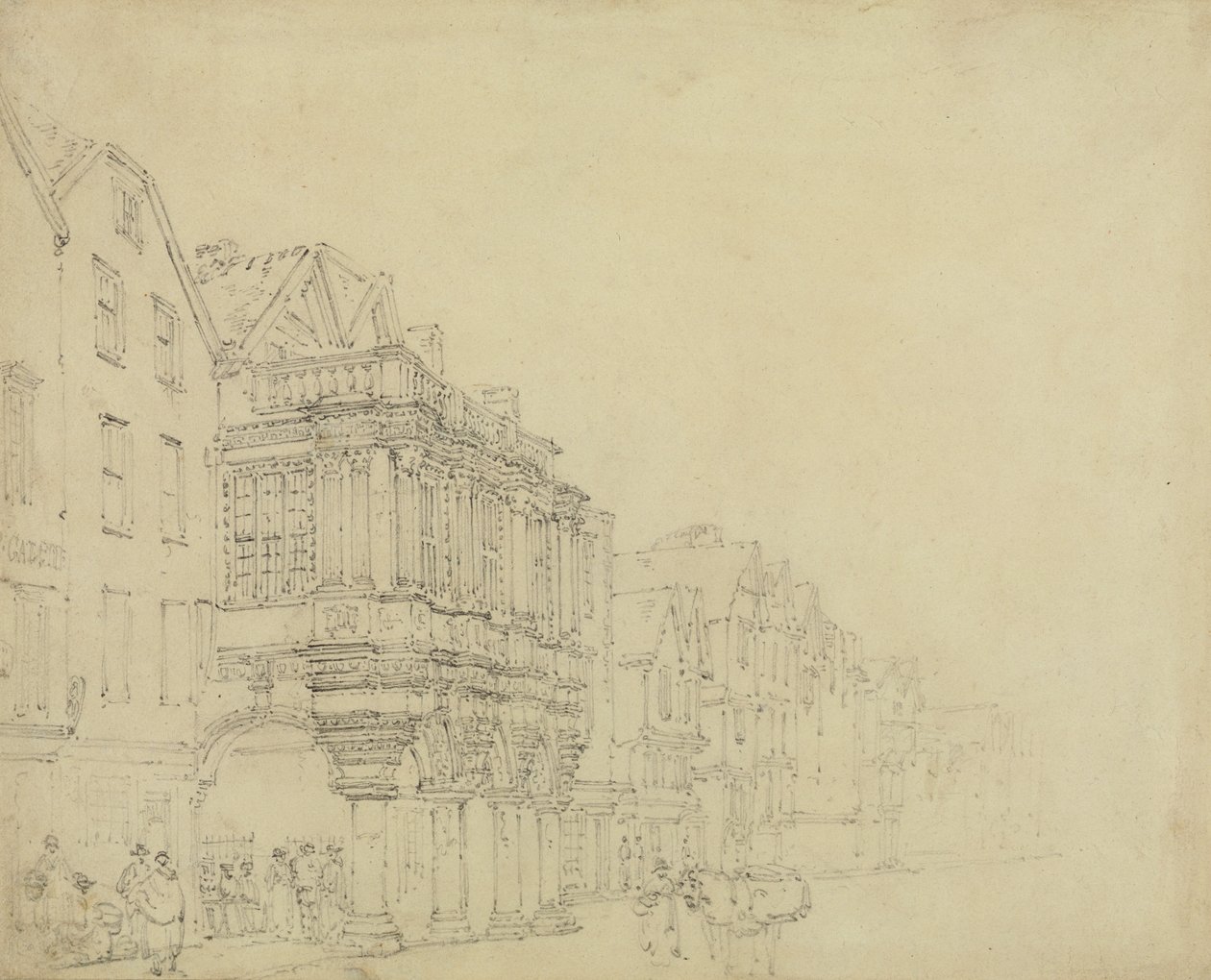 Guildhall, Exeter, c.1797 (kağıt üzerinde grafit) by Thomas Girtin