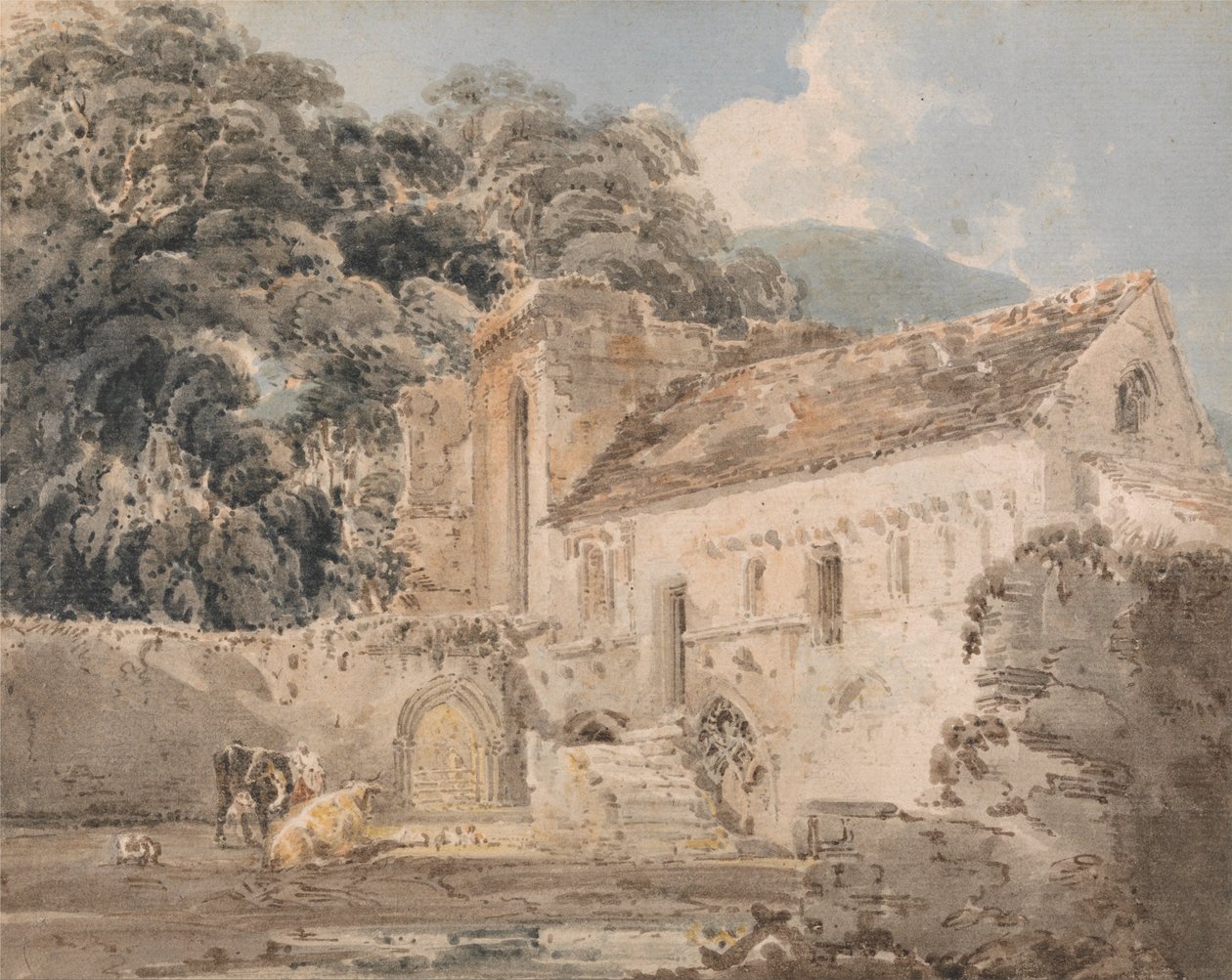 Valle Crucis Manastırı, Denbighshire by Thomas Girtin