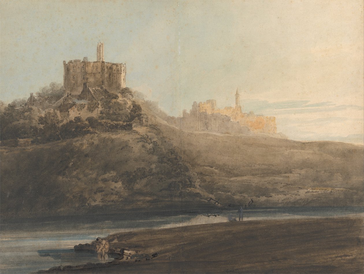 Warkworth Kalesi, Northumberland by Thomas Girtin