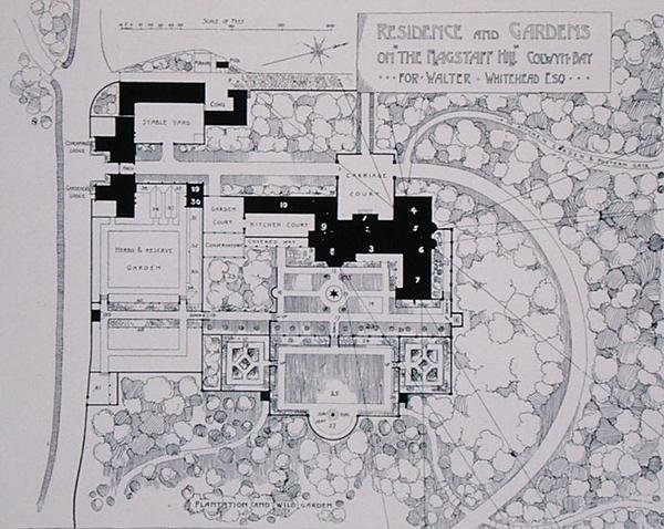 Residence and Gardens on The Flagstaff Hill, Colwyn Bay, Walter Whitehead Esq için, Thomas Mawsons