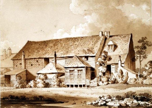 John Bunyans Toplantı Evi, Zoar Caddesi, Gravel Lane, Southwark, Londra, 1813 (kalem ve yıkama) by Thomas Hosmer Shepherd