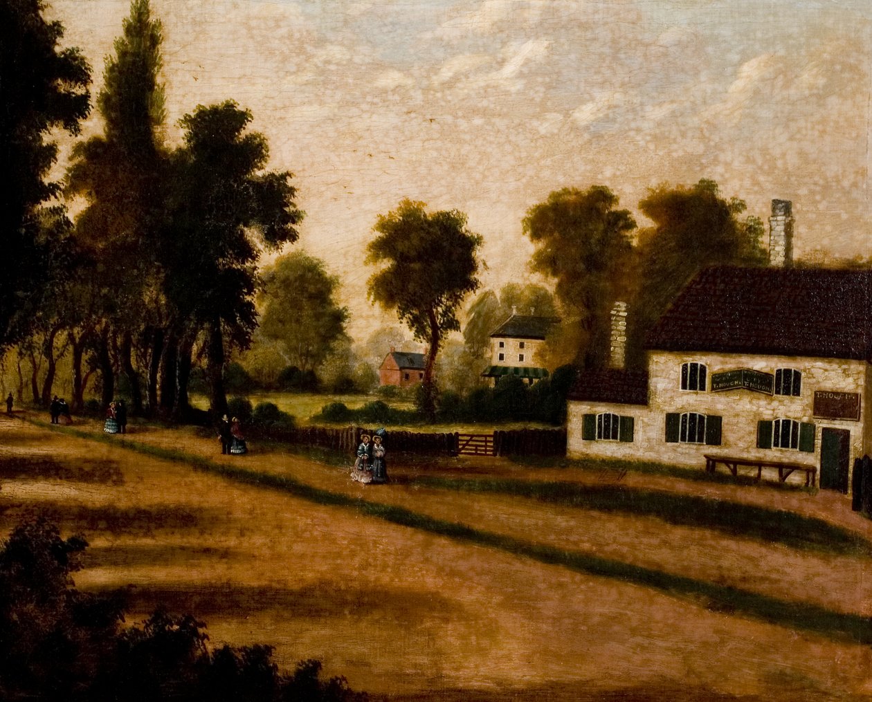 White House Inn, Davenport Road ve Boys" Hazırlık Okulu, Coventry, c.1855 by Thomas Hough