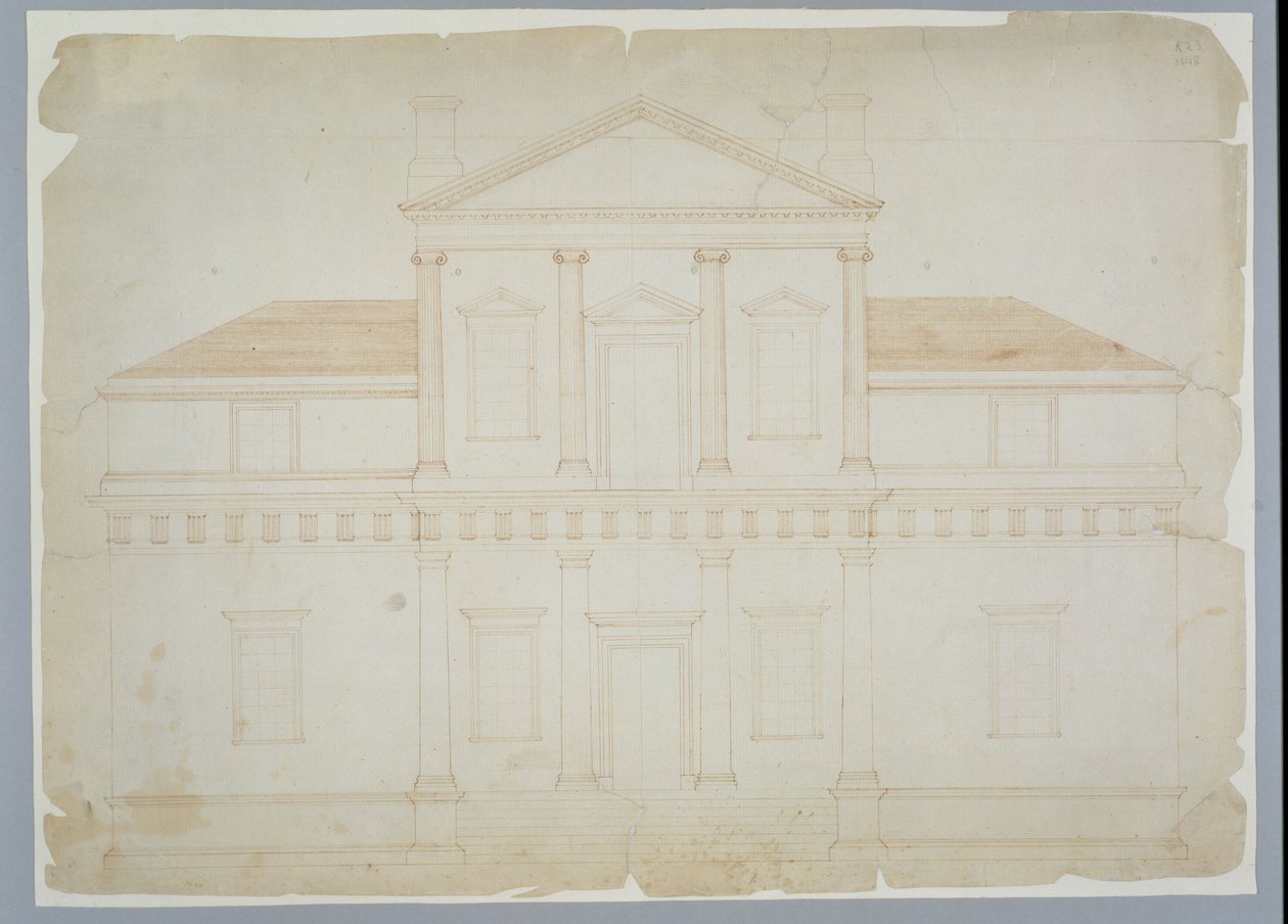Monticello, İlk Versiyon (Elevation), muhtemelen Mart 1771