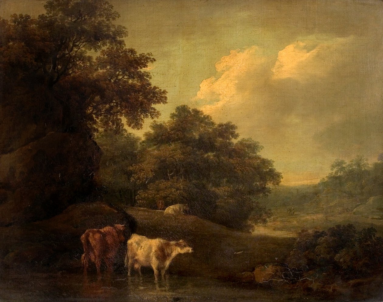 Sığır ile manzara, 19. yüzyıl by Thomas Jones Barker