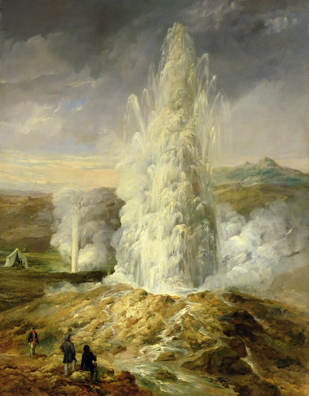 Büyük Geysir, Güney İzlanda, 1849 by Thomas Kerr Fairless