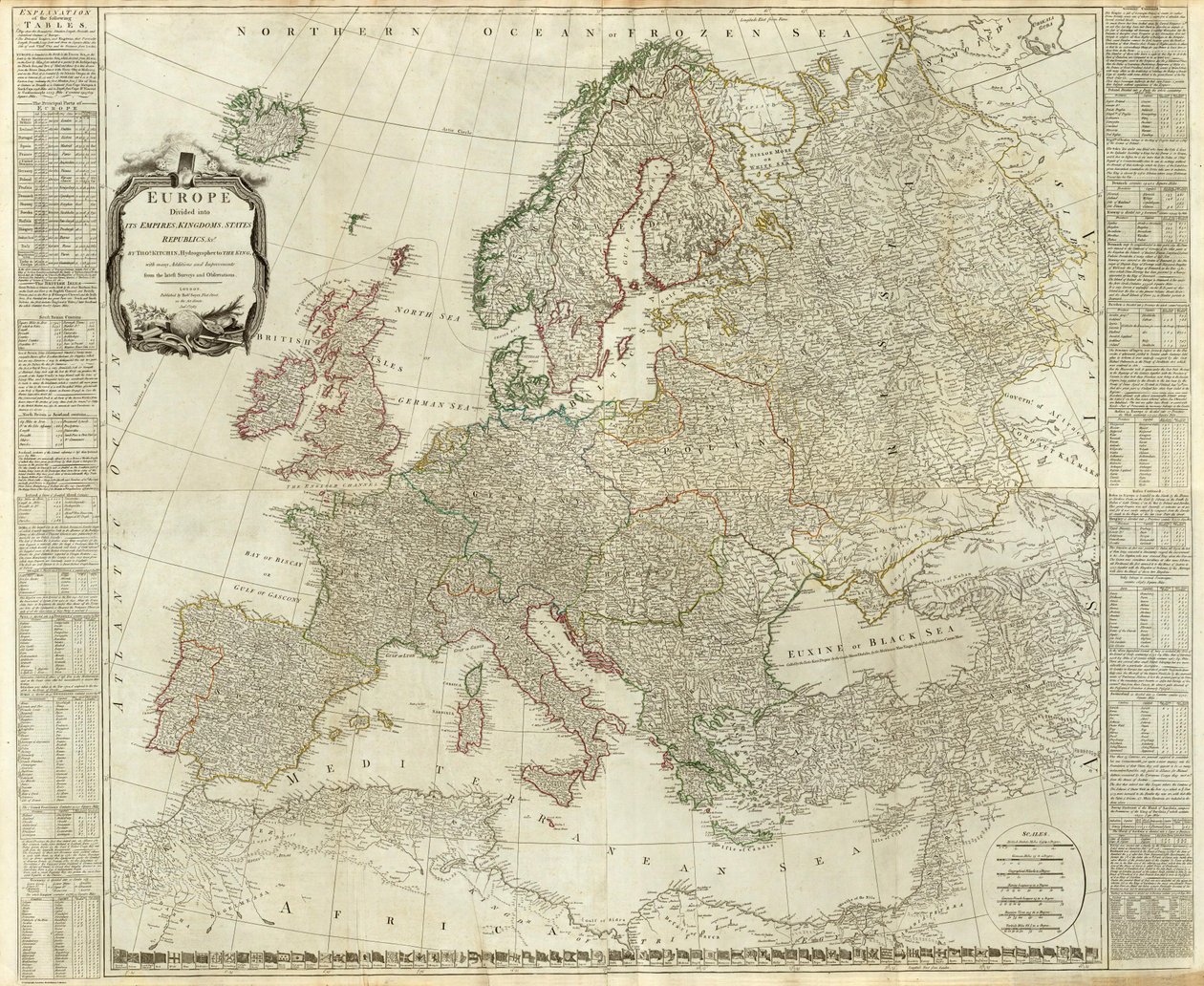 Avrupa imparatorluklarına, krallıklarına, devletlerine, cumhuriyetlerine bölünmüştür. by Thomas Kitchin