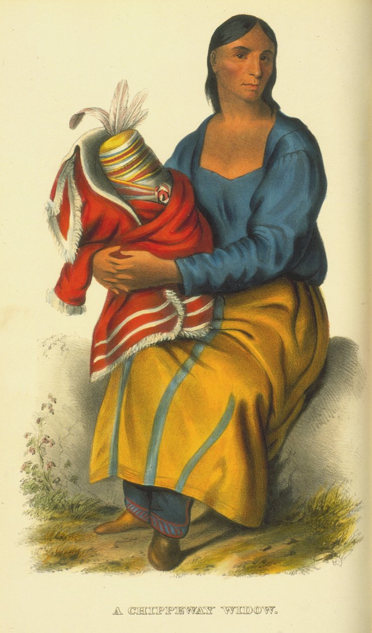 Bir Chippeway dul, 1854 (el boyaması taş) by Thomas Loraine McKenney