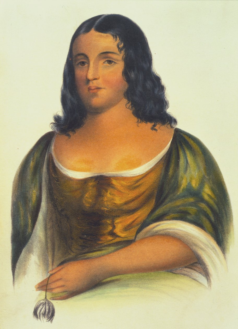 Po-Ca-Hon-Tas, 1848 (el boyaması taş) by Thomas Loraine McKenney
