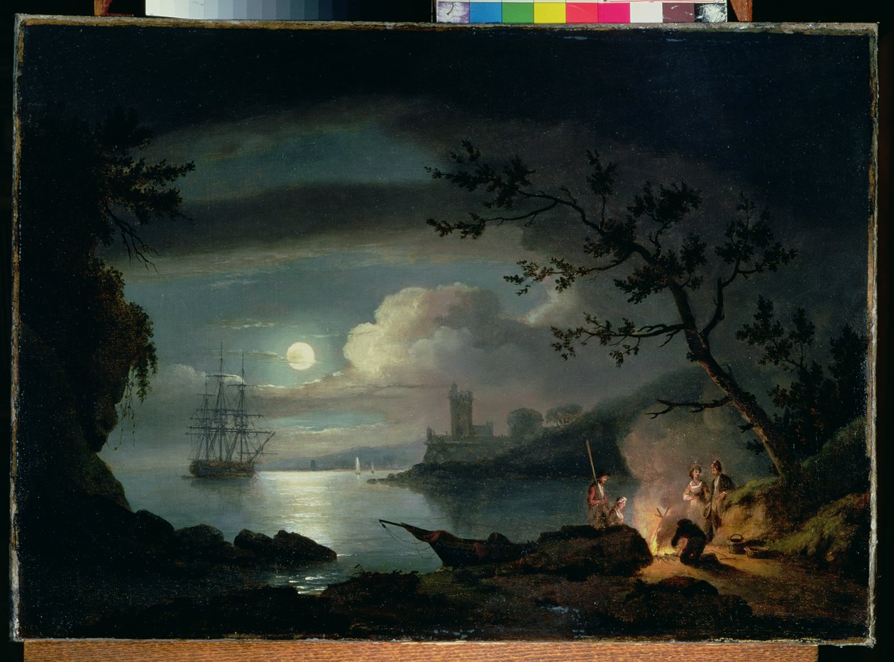 Ay ışığında Teignmouth by Thomas Luny