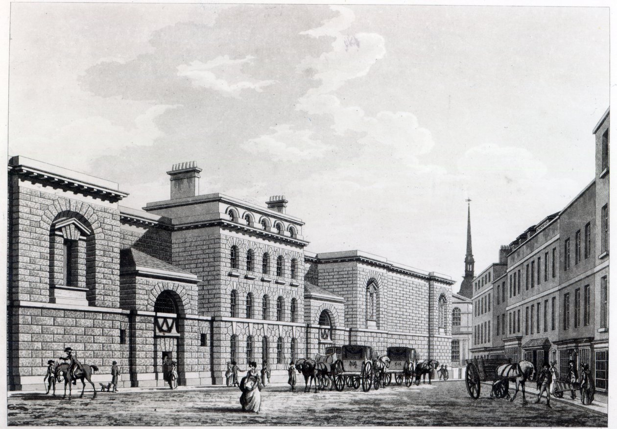 Newgate hapishanesi, 1799 by Thomas Malton Jnr.