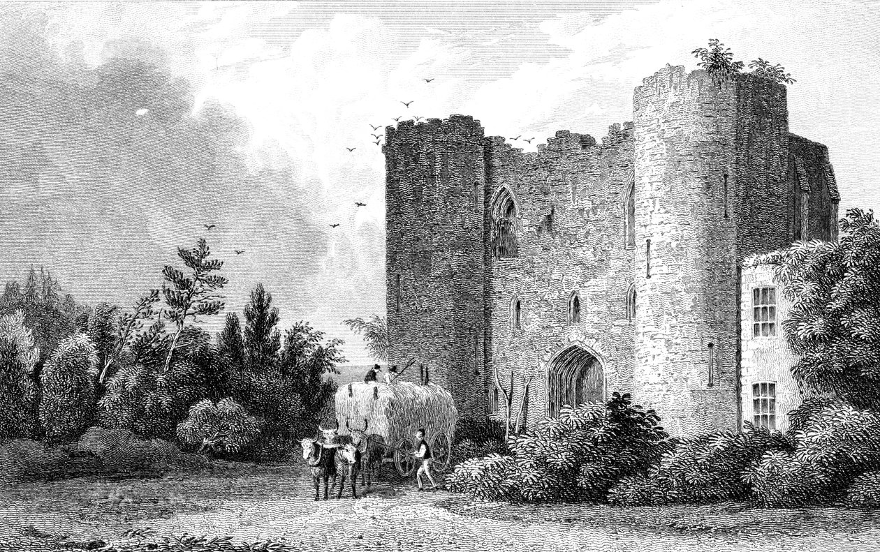 Tunbridge Kalesi, Kent, S. Lacey tarafından oyulmuş, 1831 by Thomas Mann Baynes