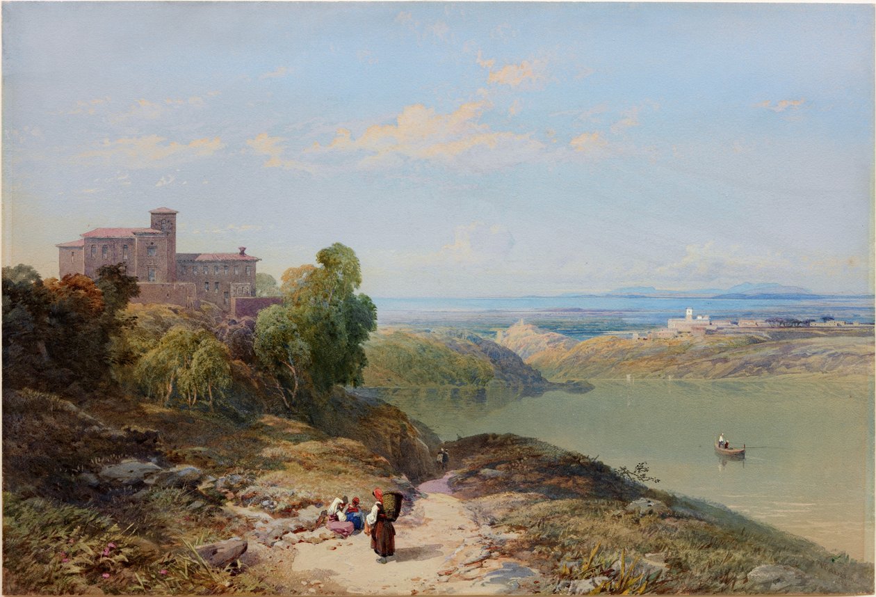 İtalyan Göl Manzarası (gövde rengi) by Thomas Miles II Richardson