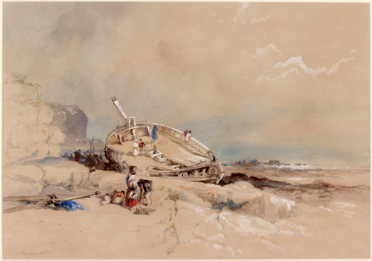 Tynemouth'ta (gövde rengi, kalem ve kağıt üzerinde tuvalet) by Thomas Miles Richardson