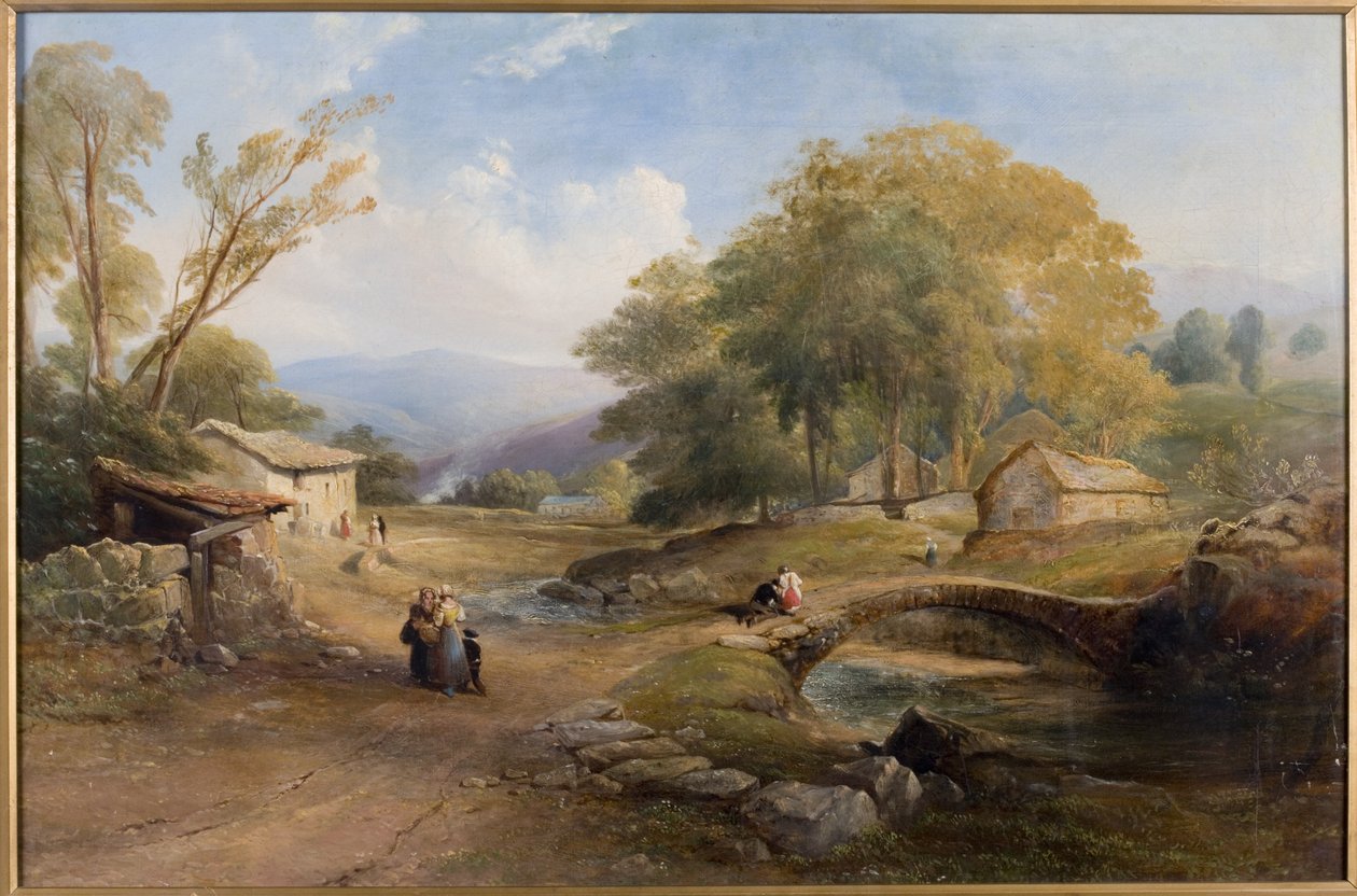 Manzara, Köprü ve Figürler by Thomas Miles Richardson