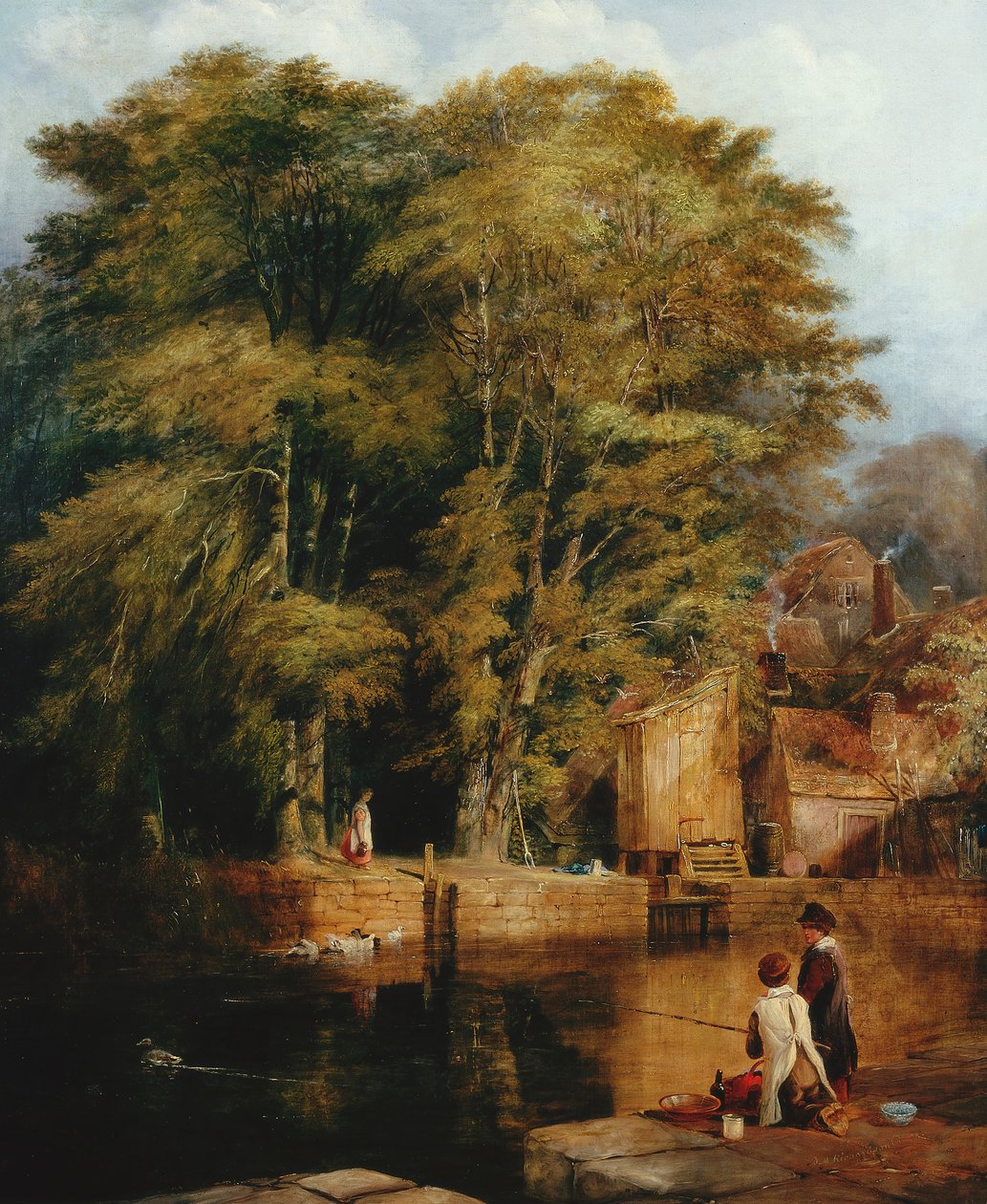Genç Balıkçılar, Barras Köprüsü by Thomas Miles Richardson