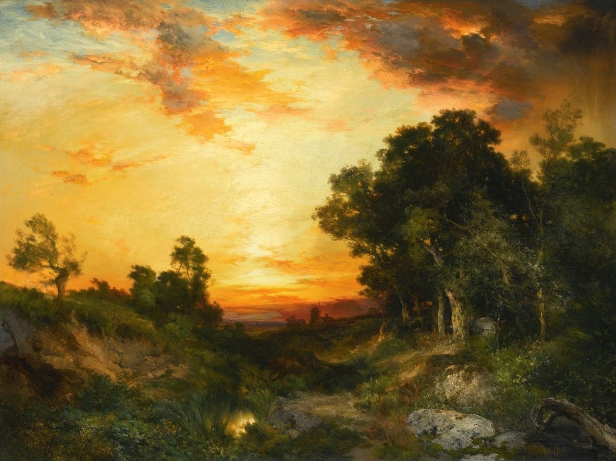 Günbatımı, Amagansettn by Thomas Moran