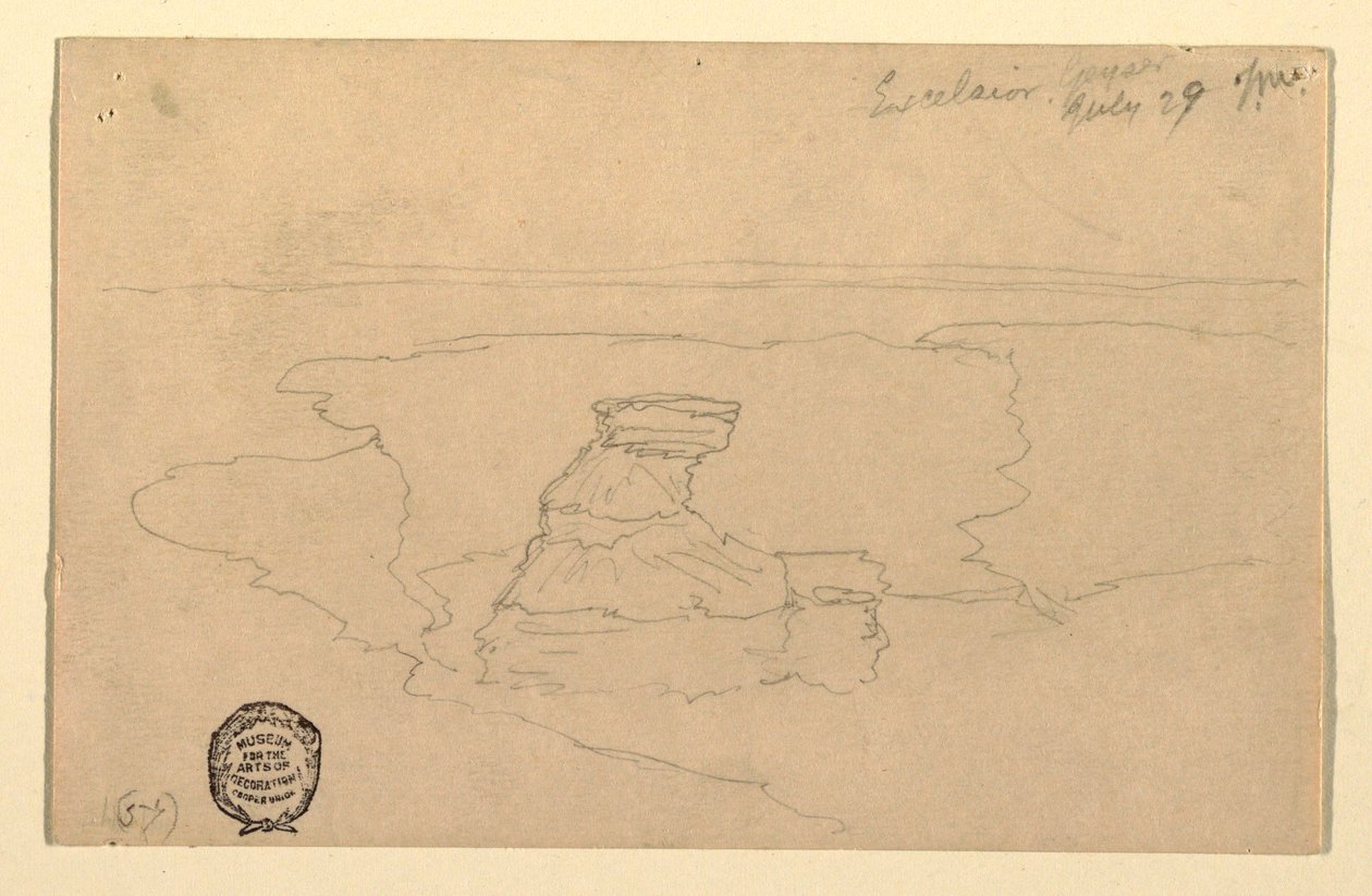 Çizim, Gayzer, Excelsior, Yellowstone Parkı, 29 Temmuz 1892 by Thomas Moran