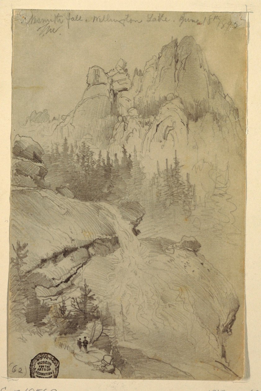 Çizim, Nesmith Şelalesi, Wellington Gölü, Colorado, 18 Haziran 1892 by Thomas Moran
