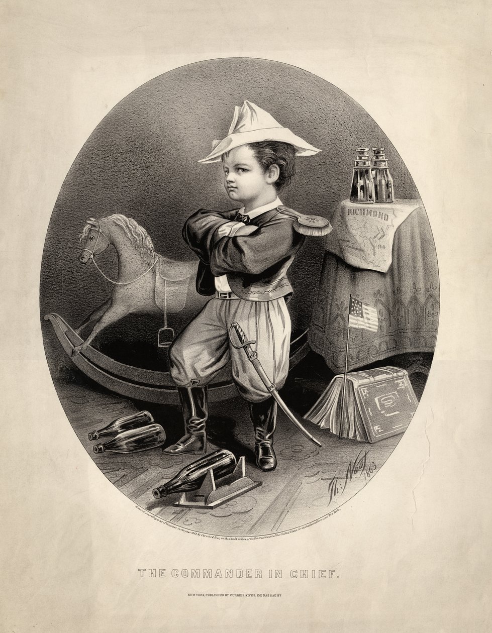 Başkomutan, pub. Currier ve Ives tarafından, 1863 by Thomas Nast