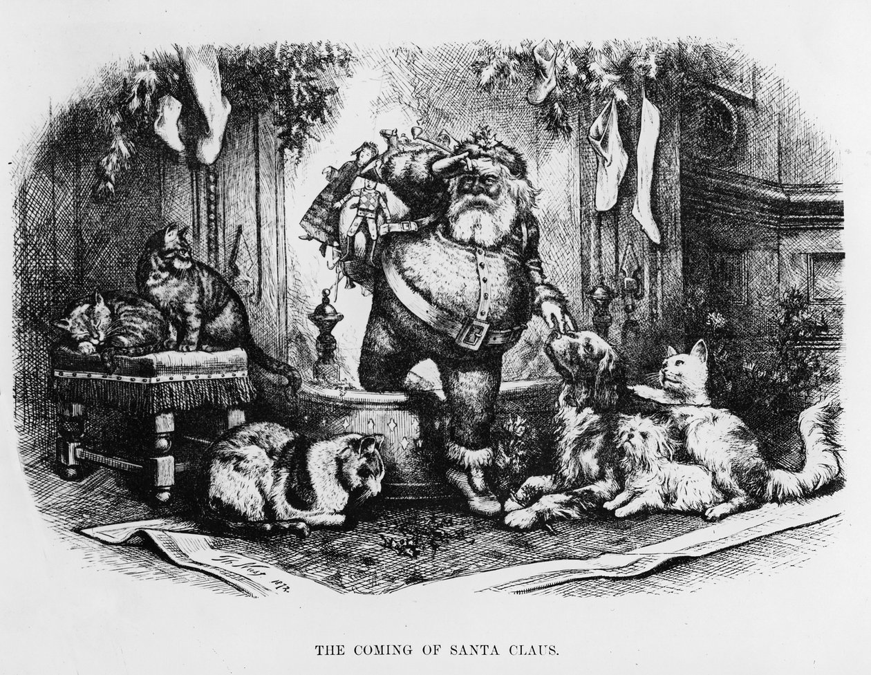 The Coming of Santa Claus, 1872  by Thomas Nast