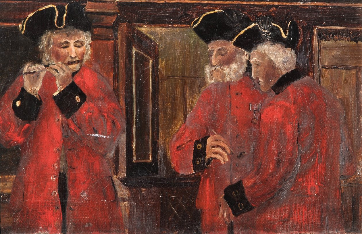 Koğuşta üç Chelsea Emekli, 1885 by Thomas Parkins