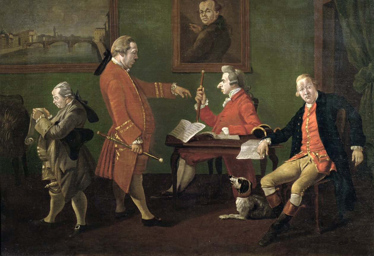 Lord William Cavendish (daha sonra 5. Devonshire Dükü), William FitzHerbert ve Bay Short (eğitmen), c.1780 by Thomas Patch