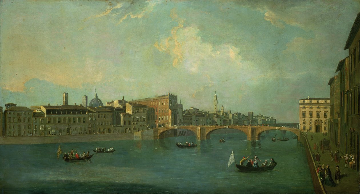 Arno'nun Ponte Santa Trinita ile görünümü by Thomas Patch