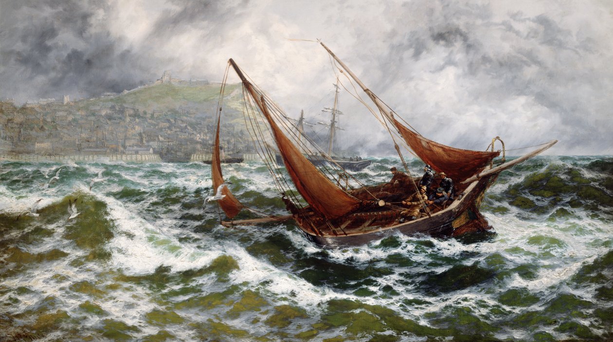 Scarborough Açıklarında Fırtına Sürüklendi by Thomas Rose Miles