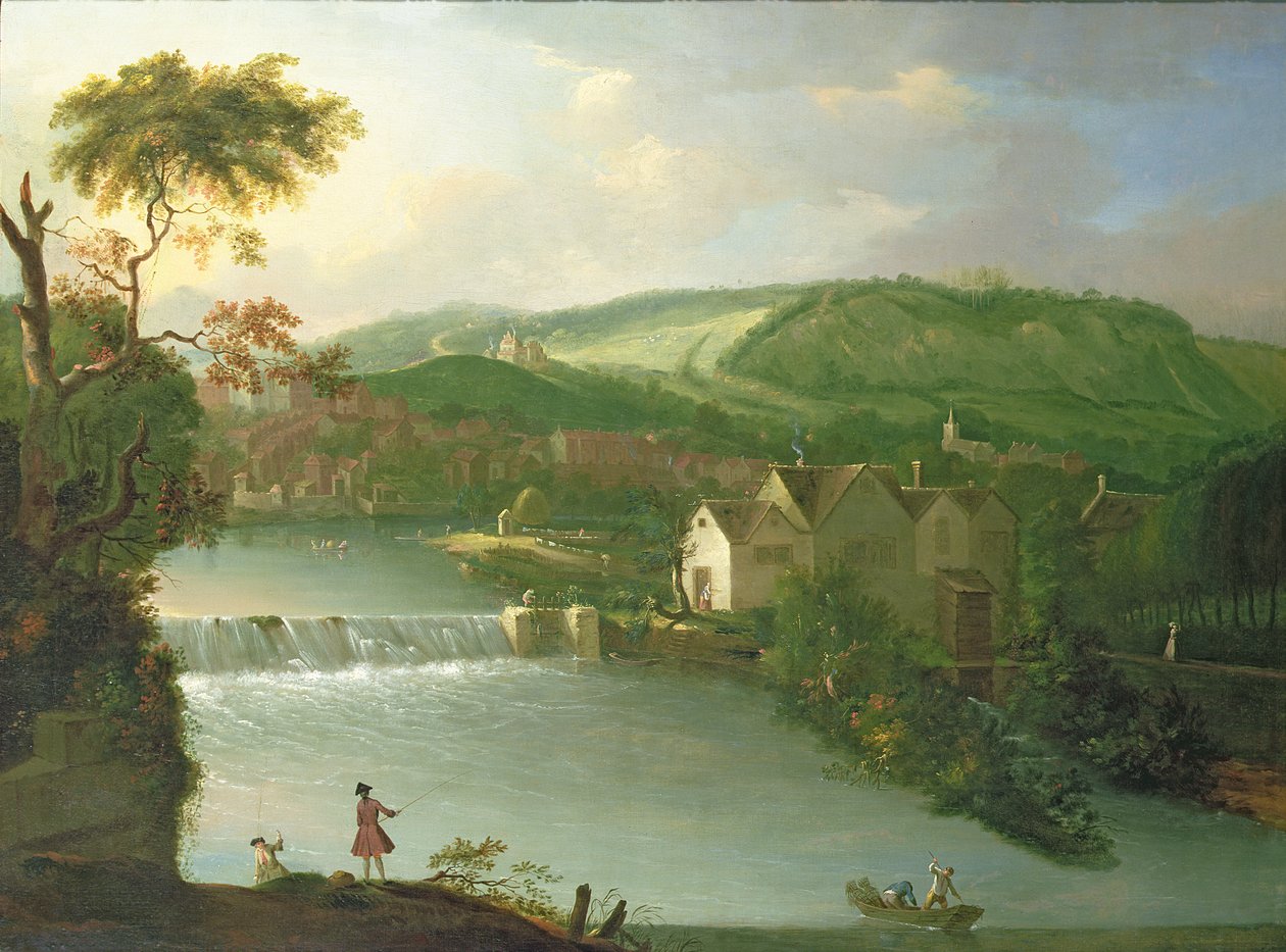 Avon Nehri üzerindeki Abbey Mill ve Weir