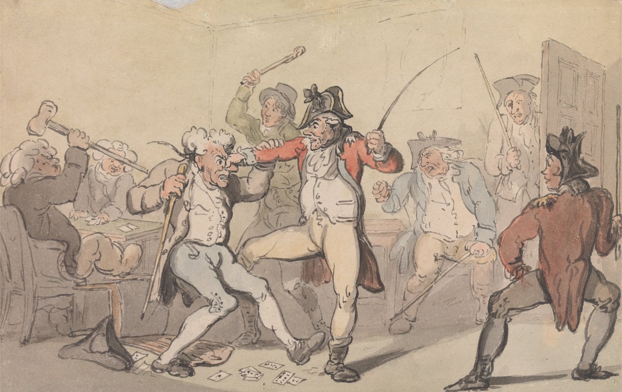 Siyah Bacak Tespit Edildi Salgı Kartları by Thomas Rowlandson
