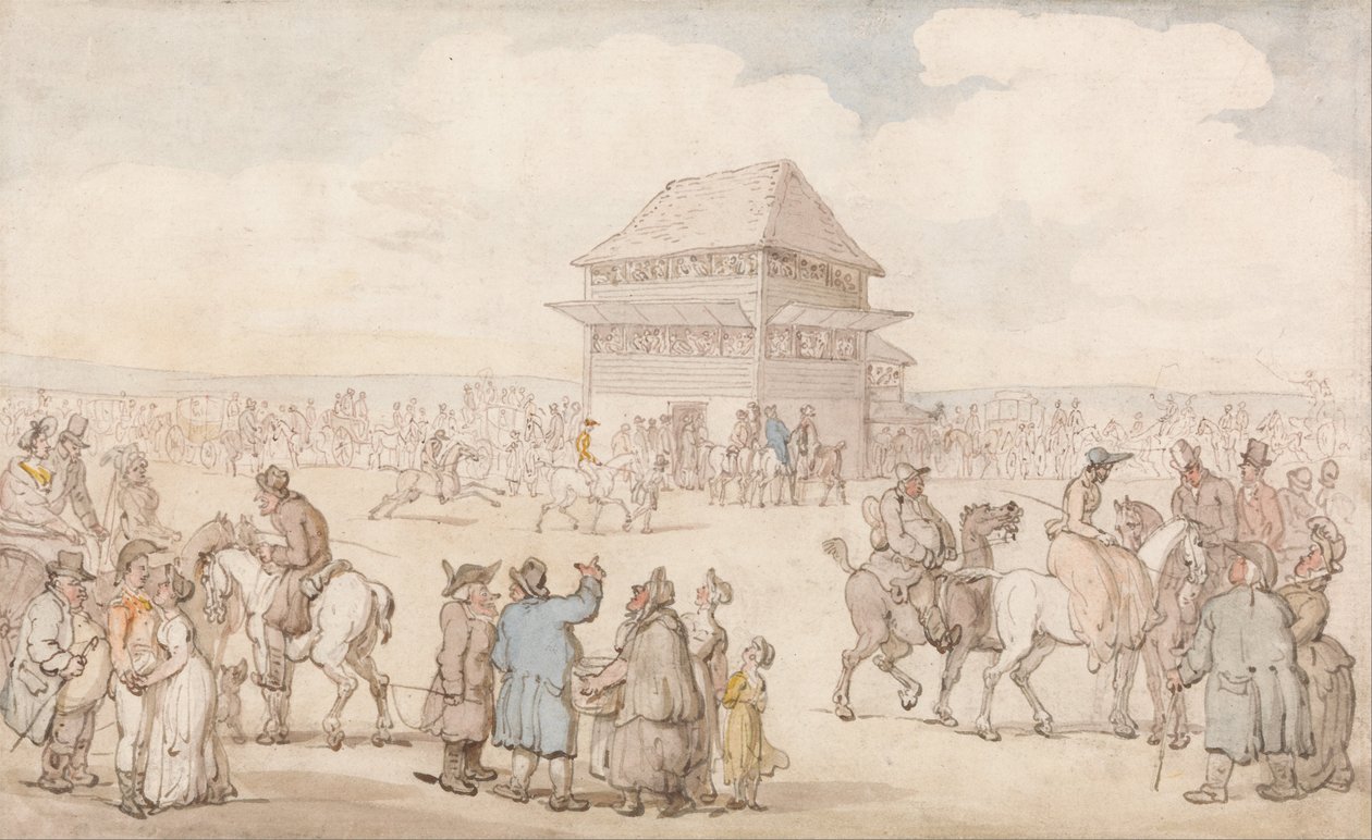 Kalabalık Bir Yarış Buluşması by Thomas Rowlandson