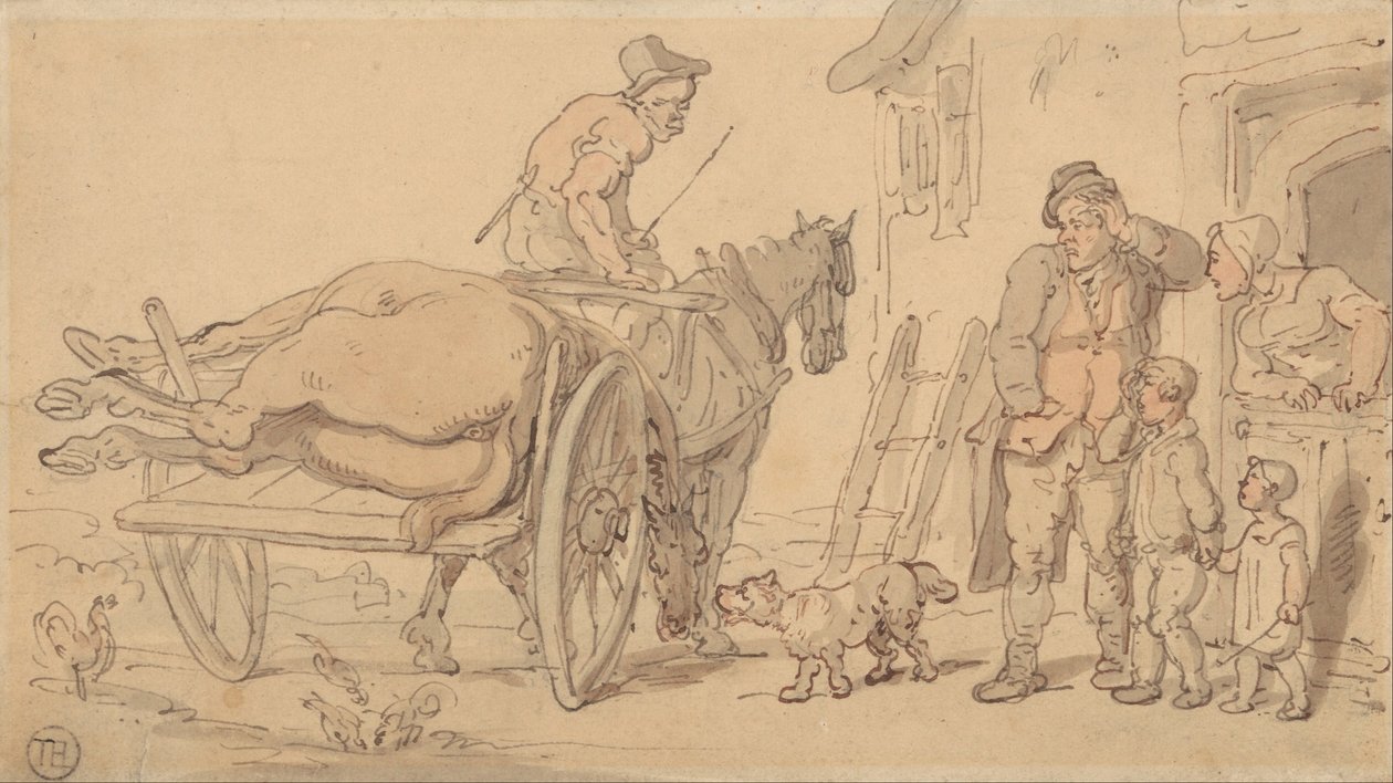 Knackers Arabasında Ölü Bir At by Thomas Rowlandson