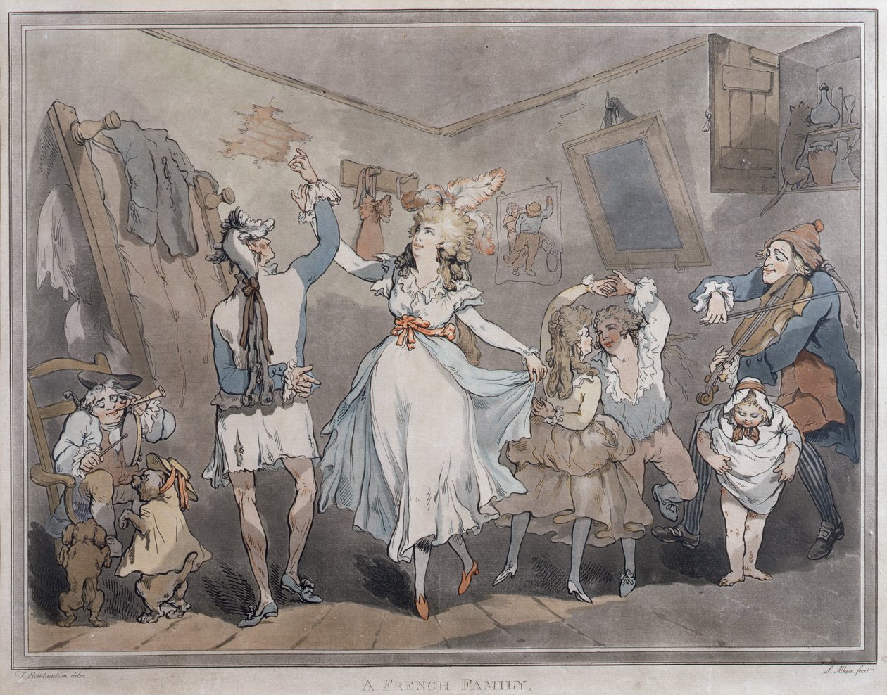 Bir Fransız Ailesi, Samuel Alken (1756-1823), 1785 (84561 çifti) tarafından oyulmuş by Thomas Rowlandson